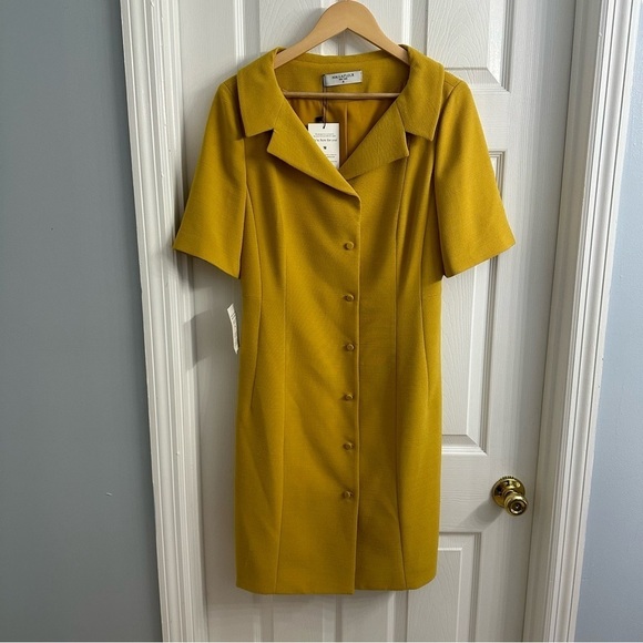MM. Lafleur Dress Candace Suit Tailored Yellow Work Business Size 10 Medium New - Picture 3 of 9